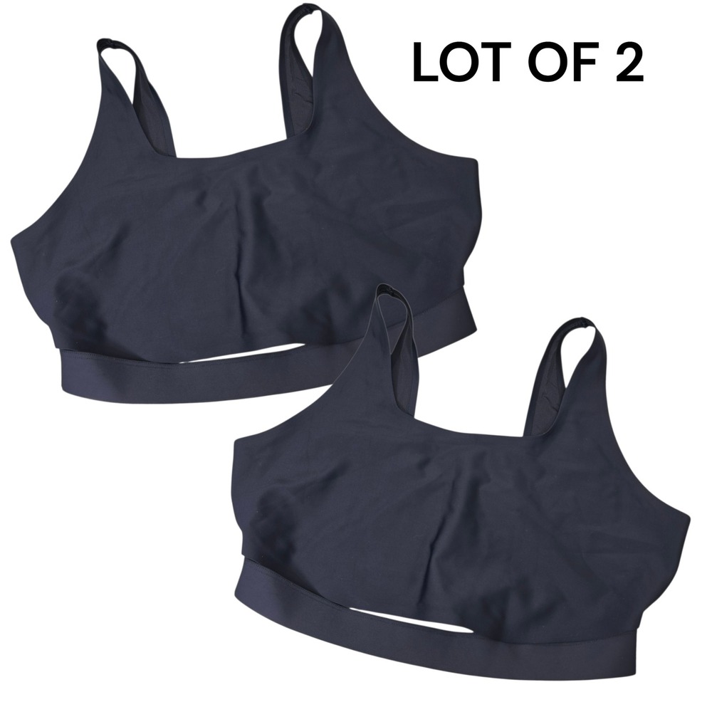 Lot of 2‎ Parade Scoop Neck Cutout Sports Bras Size 2 Black Sustainable